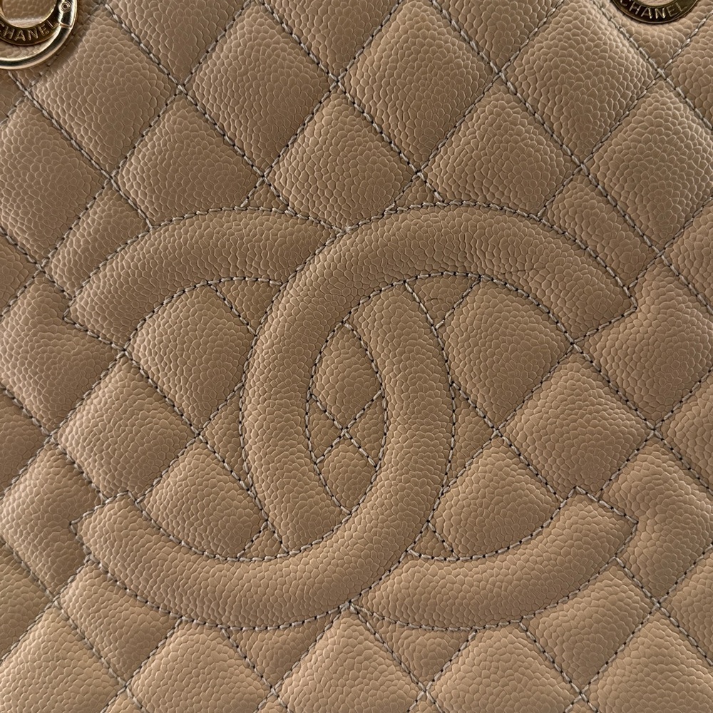 Chanel Beige Quilted Grand Shopping GST Tote Bag - Picture 2 of 13